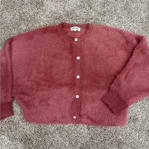 Listicle boutique cardigan sweater women’s size small. New never worn. Plum